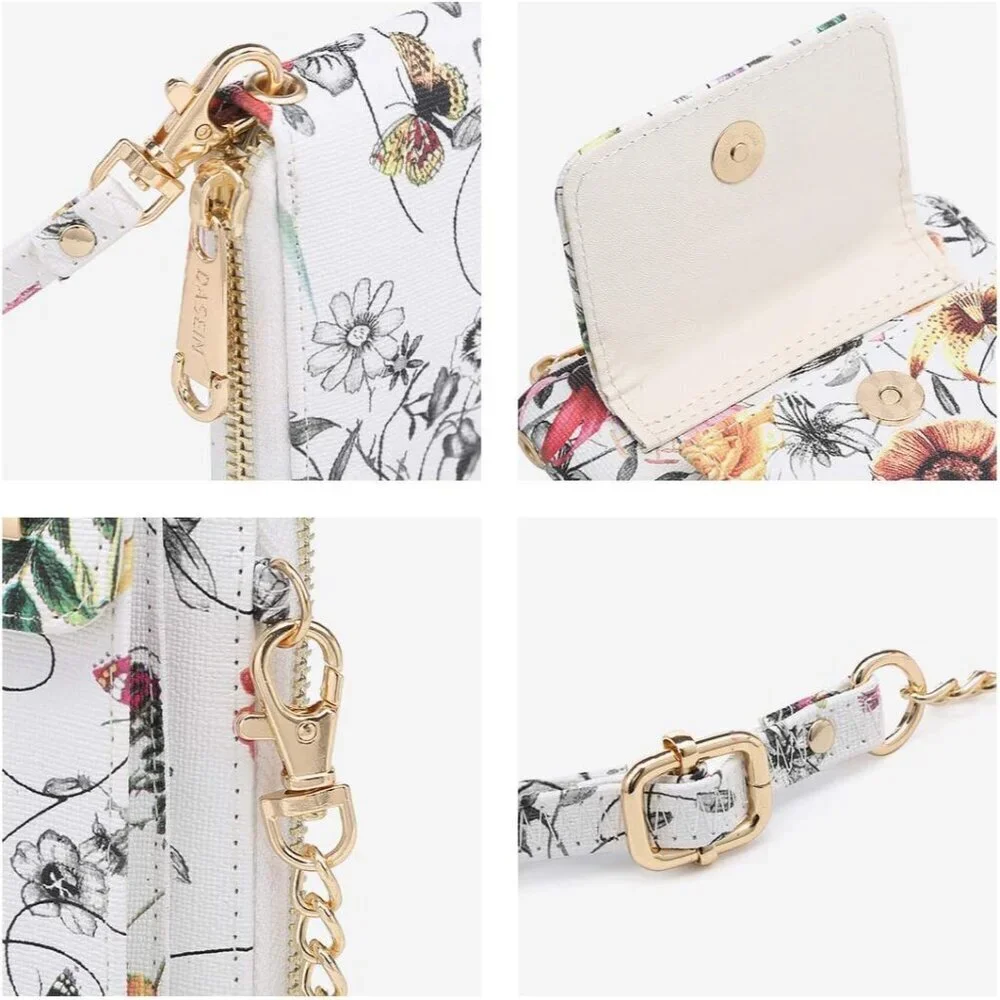 Crossbody Bag Vegan Leather Wallet Pouch for Women with Multiple Pockets